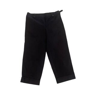 Talbots stretch cotton cropped Capri cuffed pants side zipper size 12p
